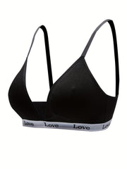Letter Print Sports Bra Comfy Fitness Bra Women's Lingerie