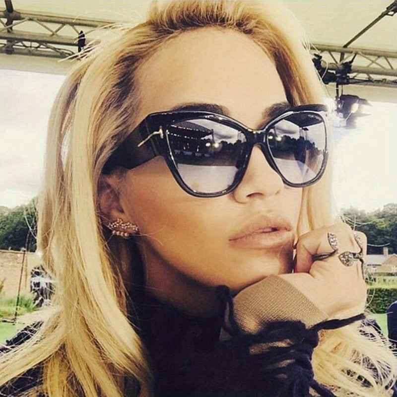 Oversized Cat Eye Sunglasses Women Gradient Lens Outing Fishing Sports Sunshade