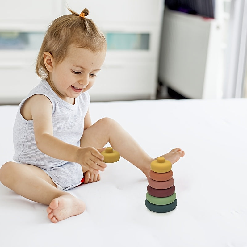 Colorful Silicone Stacking & Nesting Blocks for Toddlers