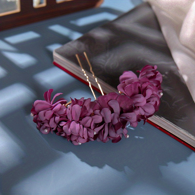 Silk Flower Antique Hairpin Retro Garland Hair Accessories Folk Wedding