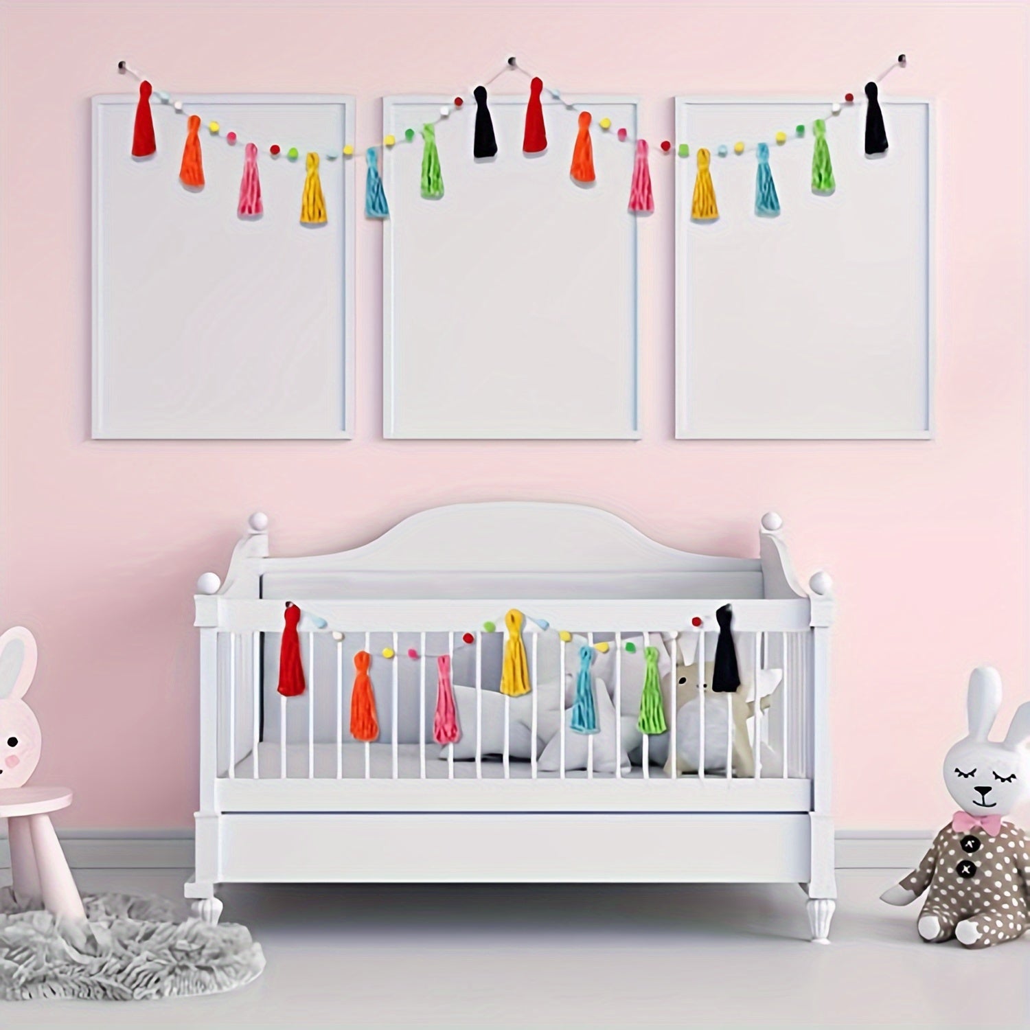 2pc Colorful Rainbow Bohemian Fringe Decoration Banner
