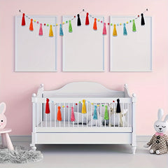 2pc Colorful Rainbow Bohemian Fringe Decoration Banner