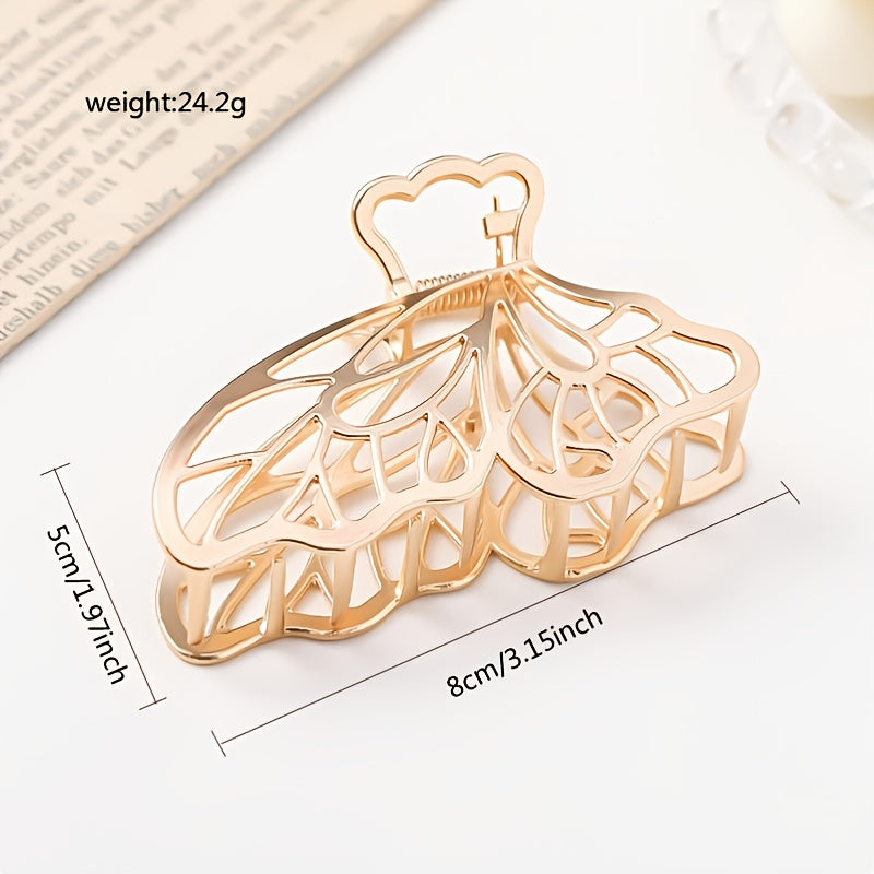 Large Metal Hair Claw Clips Butterfly Lady Thick Hair Barrette Non slip