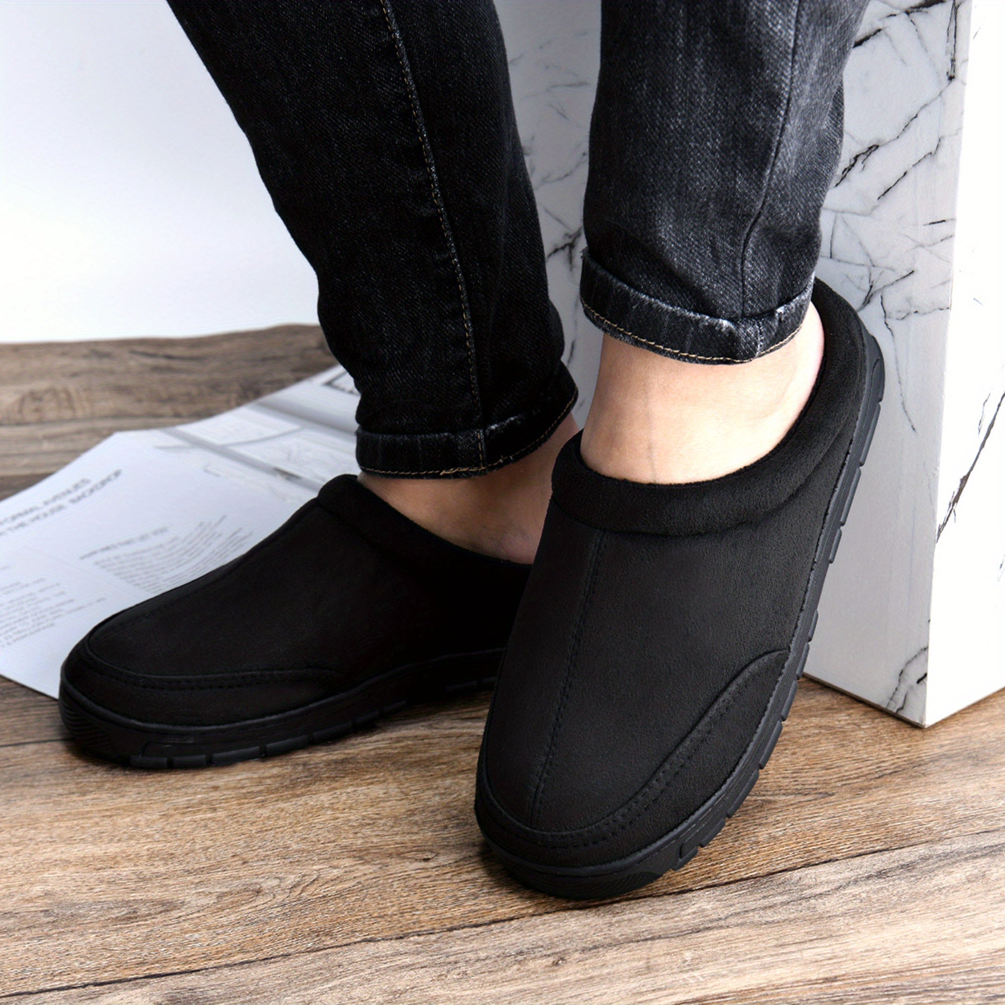 Men's Foam Slip On Warm Household Slippers - Assorted Colors