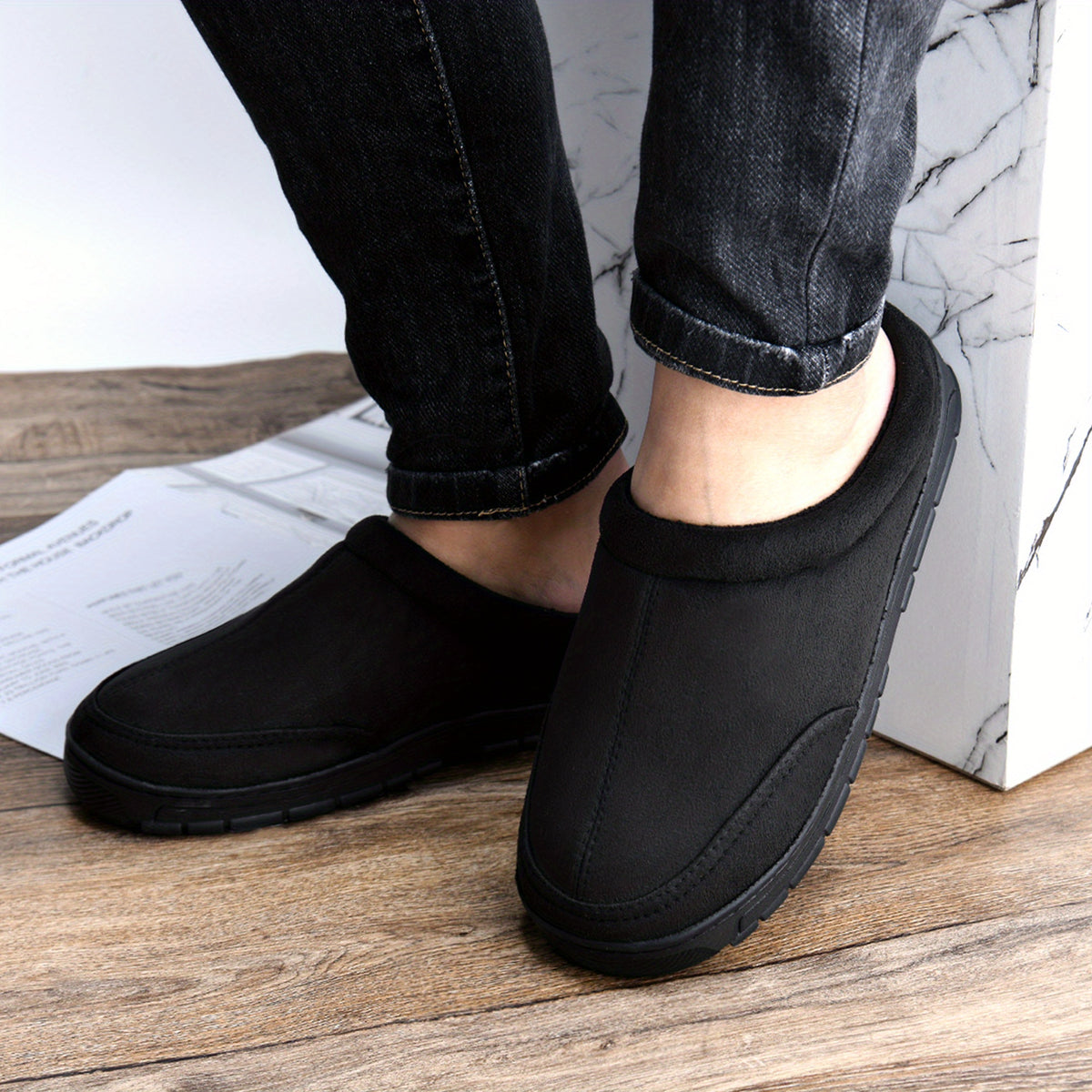Men's Foam Slip On Warm Household Slippers - Assorted Colors