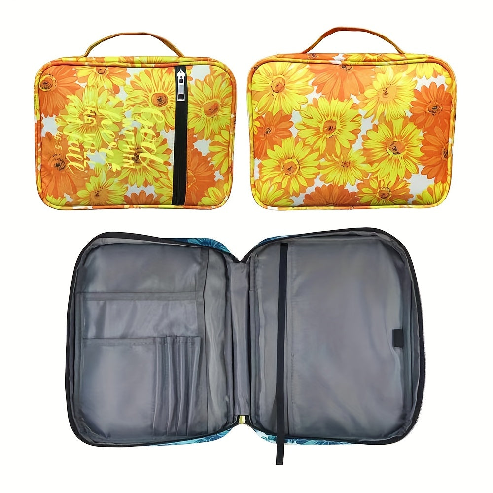 Bible Cover Carrying Case with Handle and Zippered Pocket