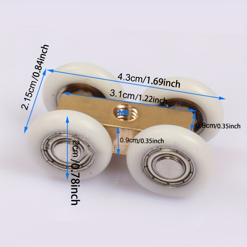 Copper Metal Sliding Door Roller Wheel for Shower Room Glass Doors