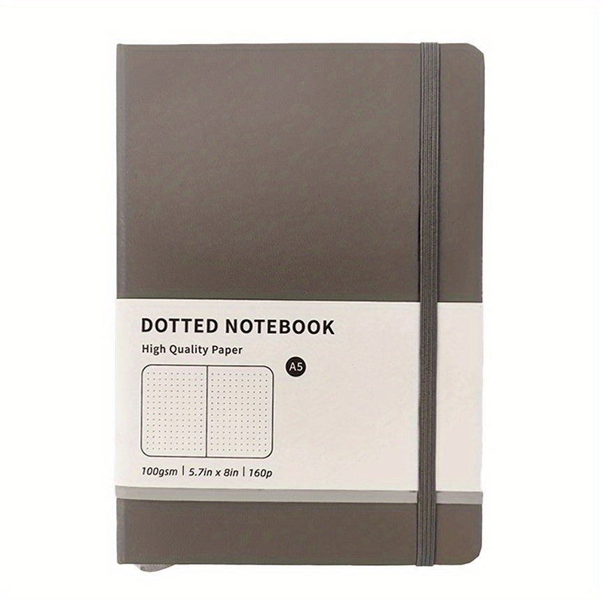 A5 Hardcover Dotted Line Notebook Brown Grey
