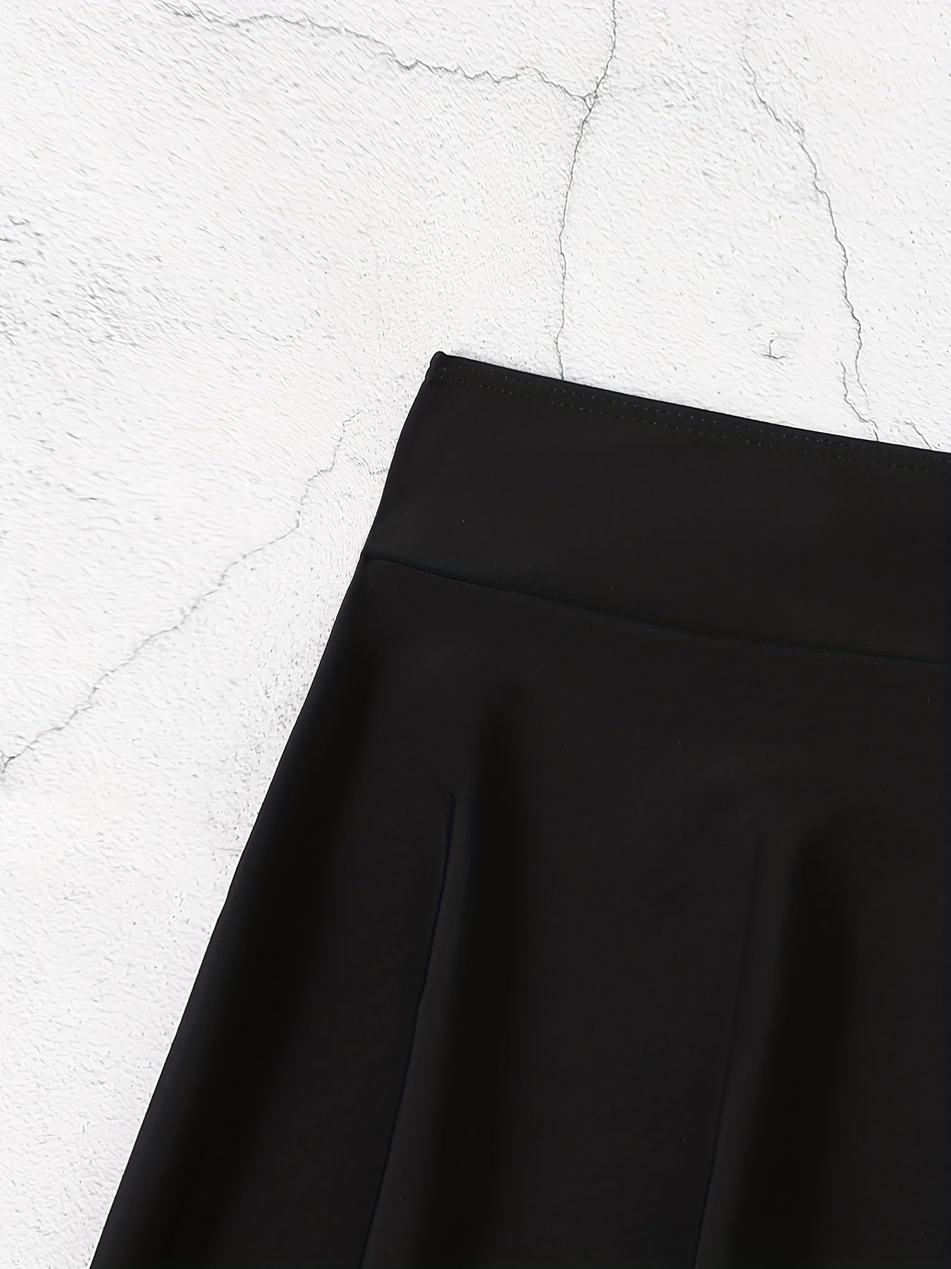 Solid Flare Cover Up Skirt High Stretch Elastic High Waist