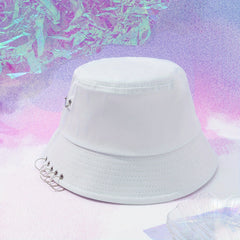 Punk Fisherman Cap Hip Hop Solid Casual Bucket Hat Unisex Sun Hat