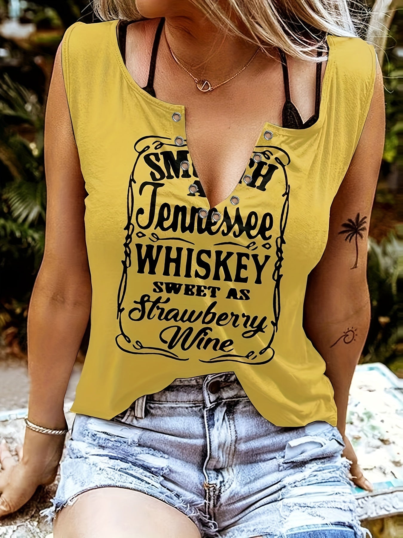 V Neck Sleeveless Tank Top Casual Basic Tank Top Women's Clothing