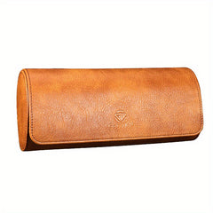 WESSLECO 3 Slots Roll Travel Case Vintage PU Leather Watch Organizer