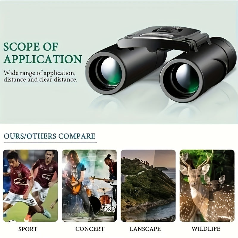 40X22 HD Powerful Binoculars Long Range Folding Mini Binoculars