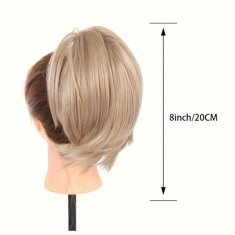 Synthetic Chignon Ponytail Hair Extension Messy Bun with Claw Clip