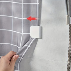 2pcs Adhesive Shower Curtain Clips, Prevent Splashing, Secure Curtains