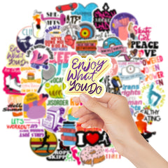 50pcs Weight Loss Exercise Fitness Doodle Waterproof Sticker DIY