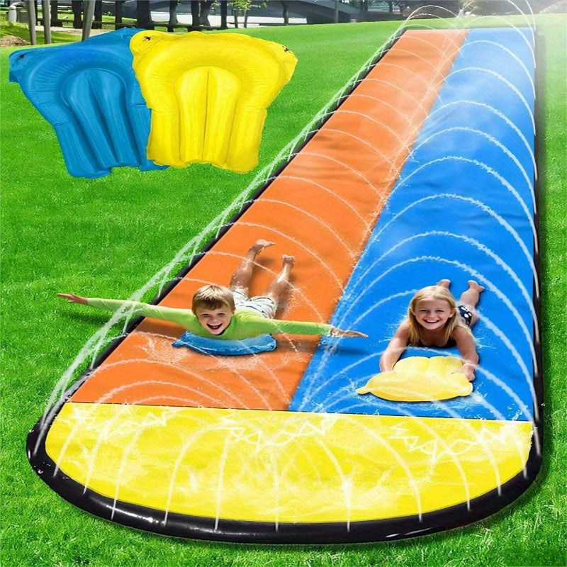 Water Slide with Lawn Splash Pad Sprinkler Mat for Teens