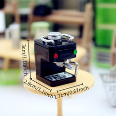 2pcs Mini Dollhouse Coffee Machine, DIY Kitchen Decor Accessory