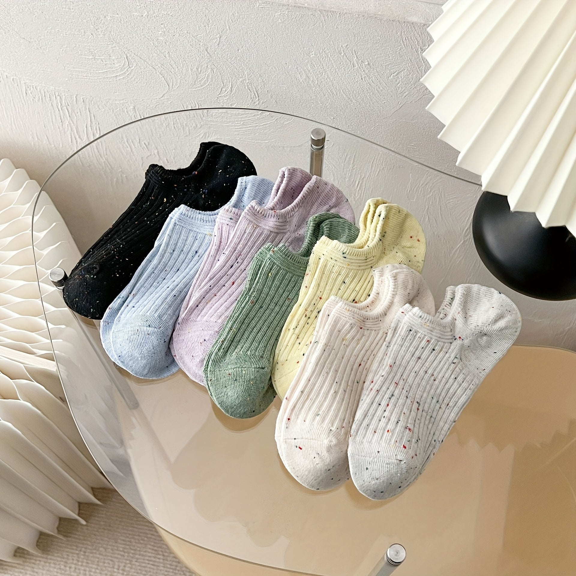 7 Pairs Polka Dot Ankle Socks Women's Stockings