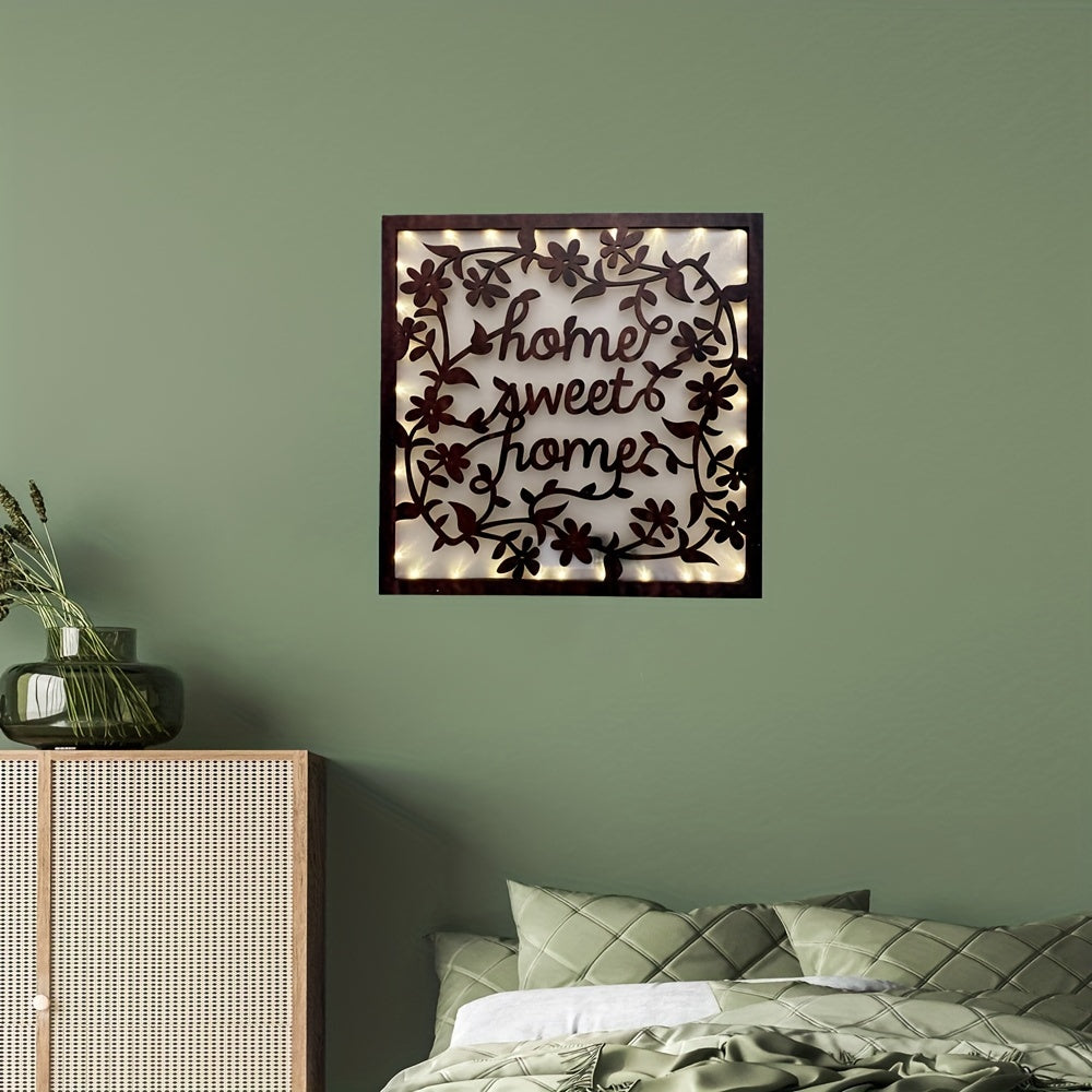 Timing LED Letter Lamp Retro Wooden Home Decoration Sign