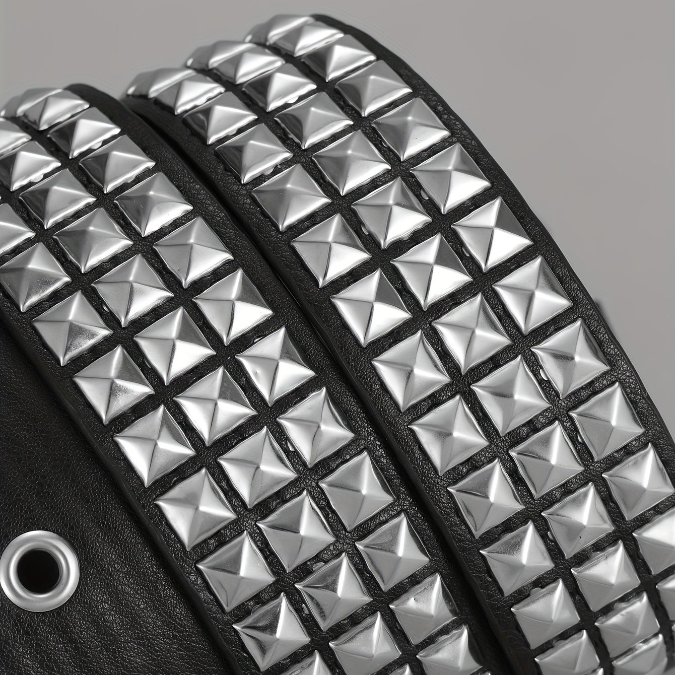 Men's Pin Buckle Belt Punk PU Leather Belt Studded Belt