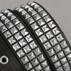 Men's Pin Buckle Belt Punk PU Leather Belt Studded Belt