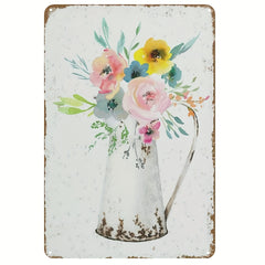 Metal Tin Sign Flowers Born To The Sun Wall Decor