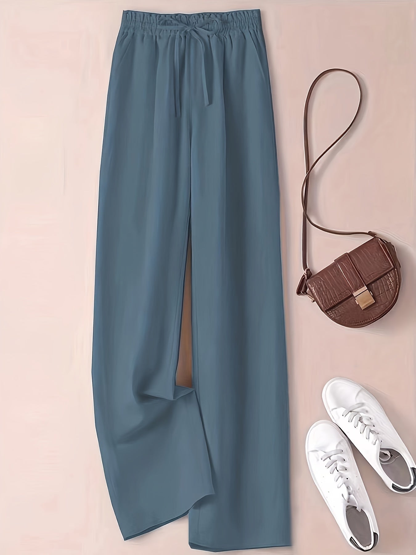 Wide Leg Elastic Waist Pants for Women