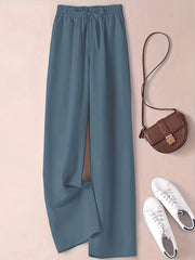 Wide Leg Elastic Waist Pants for Women