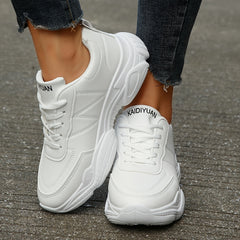 Women's Lace-up Athletic Running Shoes Soft Sole Casual Sneakers