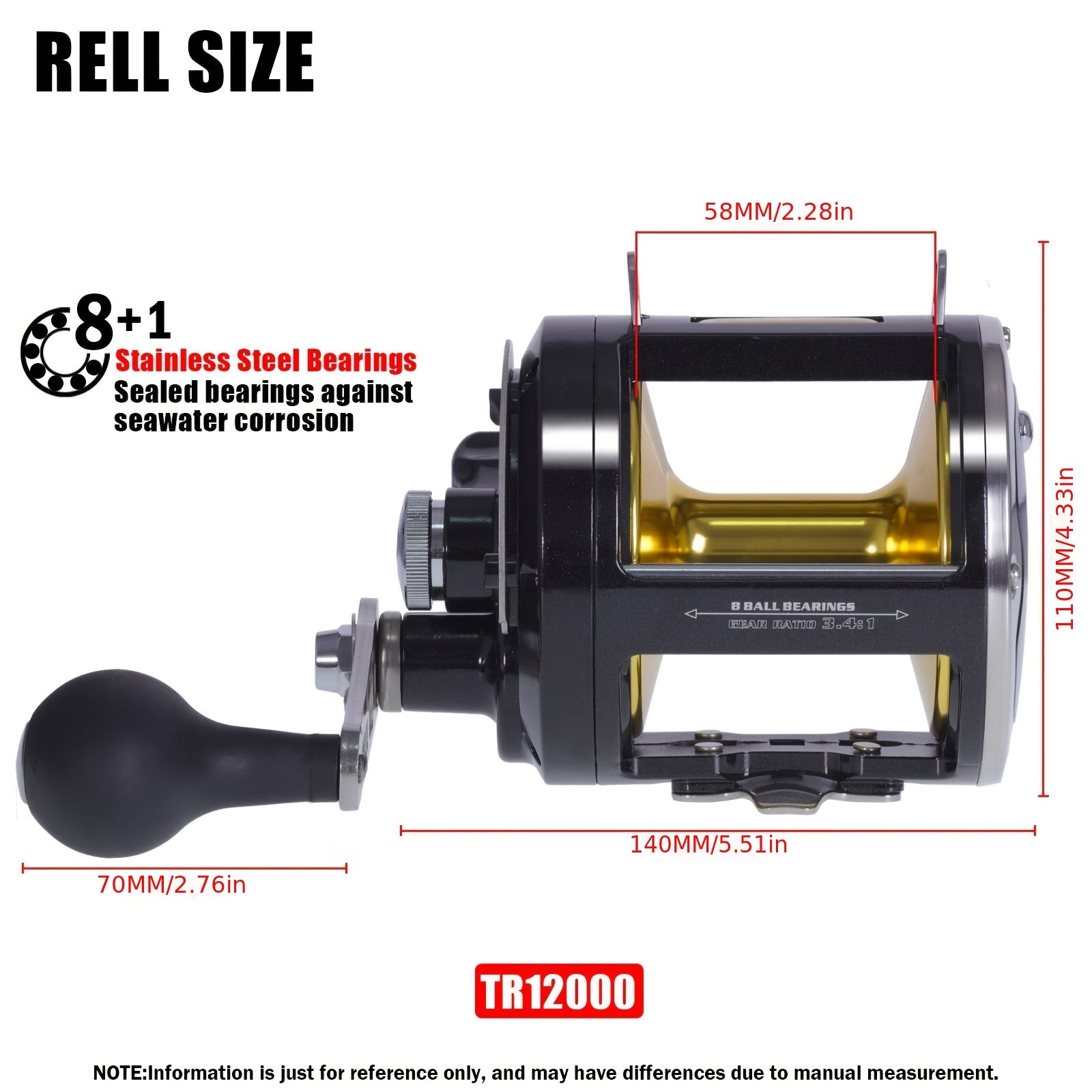 SAMOLLA Aluminum Alloy Fishing Reel Drag 30kg 66 14lb 3 4 1 Gear Ratio