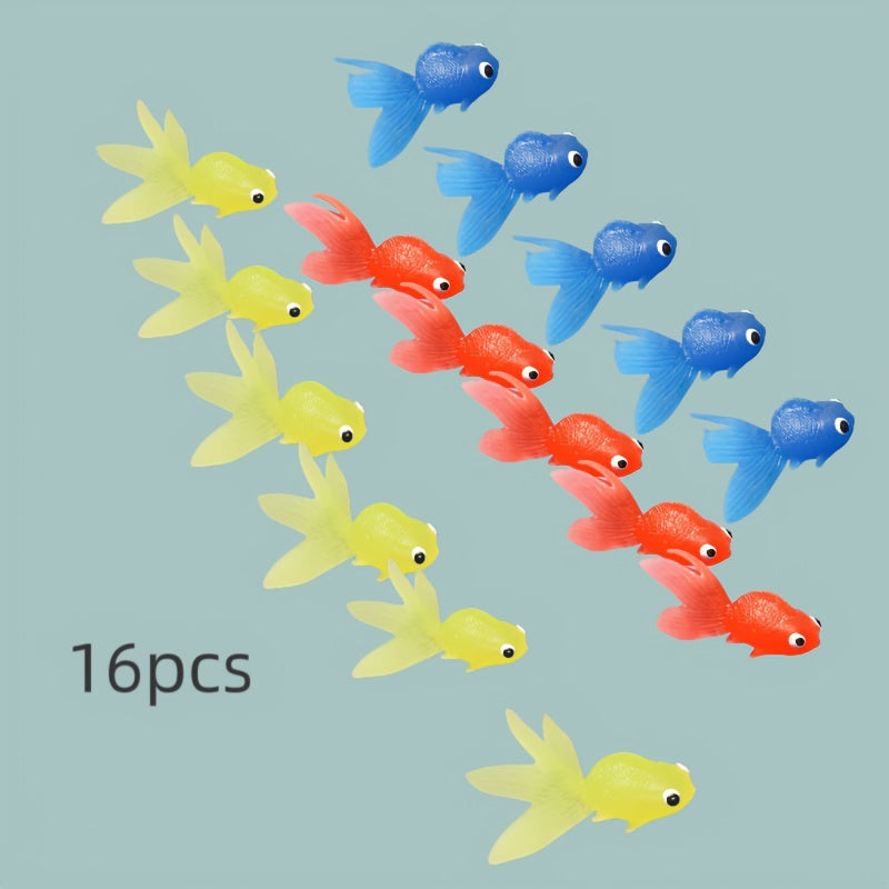 15 Toy Goldfish Soft Elastic Rich Colors for Small Animals