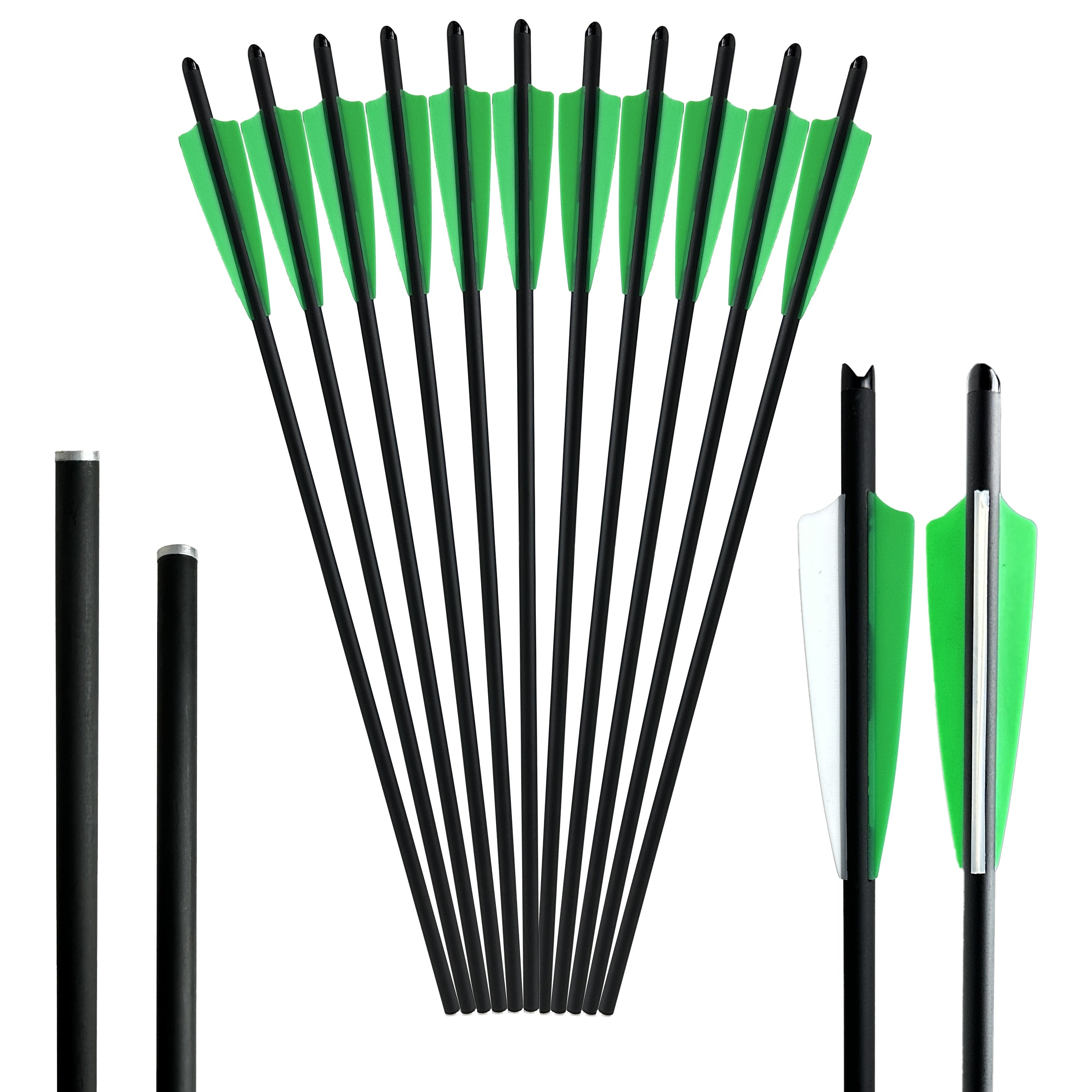 12pcs 18 inch Carbon Fiber Shield Feather Bowfishing Accessory