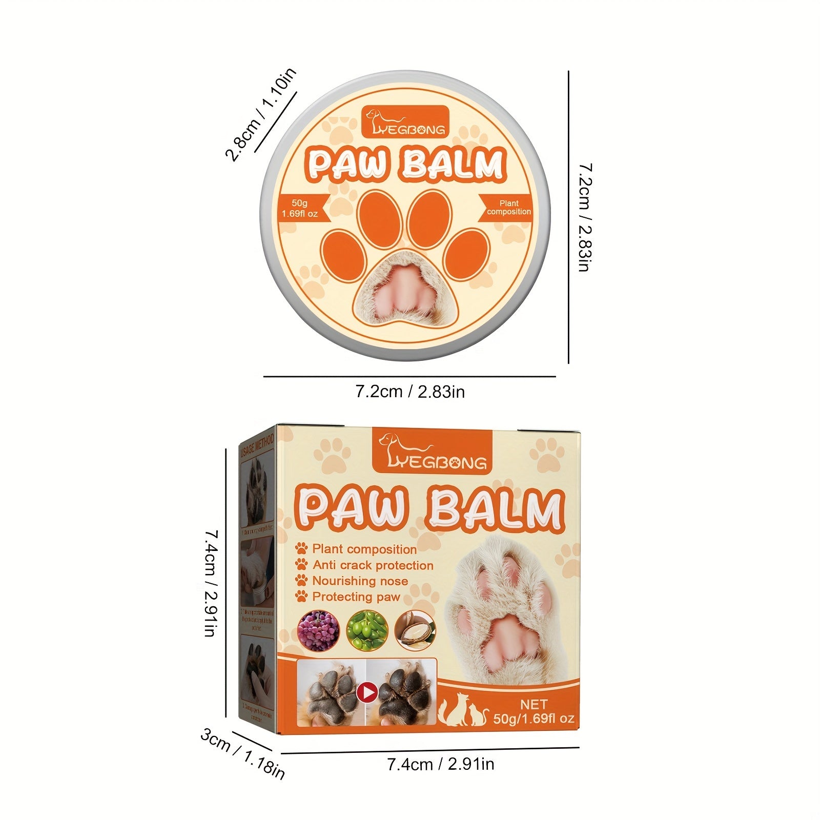 Foot Pad Care Balm for Pets, Nail & Claw Protection
