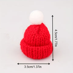 6Pcs Mini Christmas Knit Hats for DIY Crafts 2 Colors