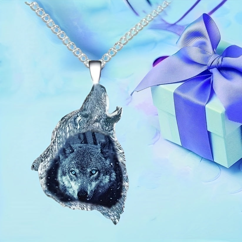 Girl's Wolf King Night Pendant Necklace For Friends Birthday Gift