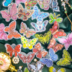 30pcs Crystal Butterfly Stickers for Journaling Scrapbooking Wall Crafts