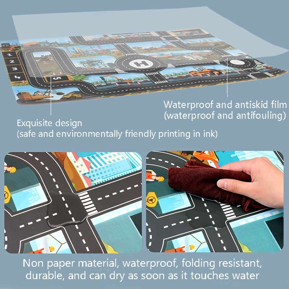 Kids Traffic Game Map Play Mat Kids Carpet Rug