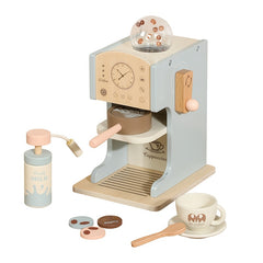 Wooden Coffee Machine Toy Set for Kids Pretend Play Accessories Learning Kit