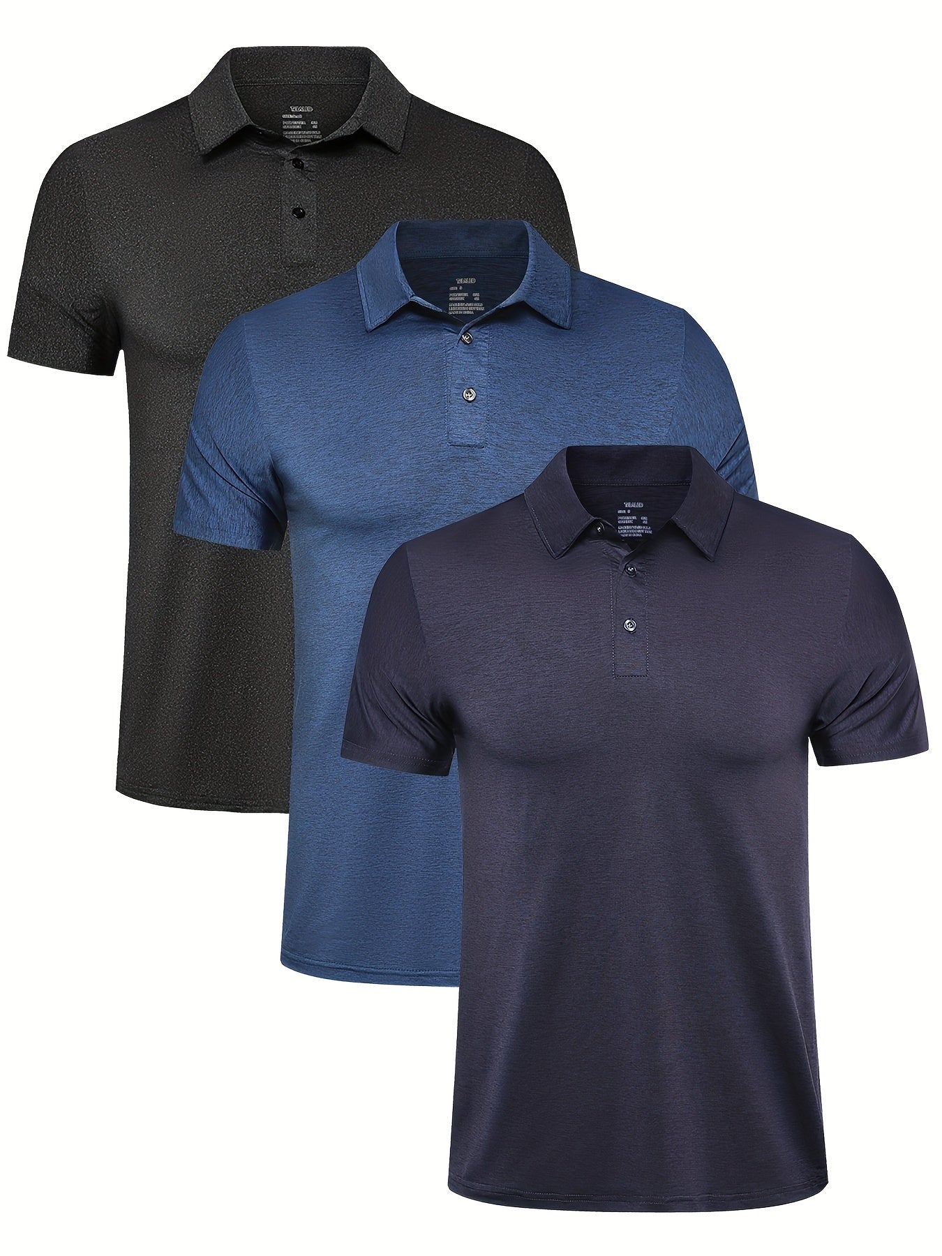 Men's Quick Dry Lapel Golf T Shirt Short Sleeve Moisture Wicking Casual Workout