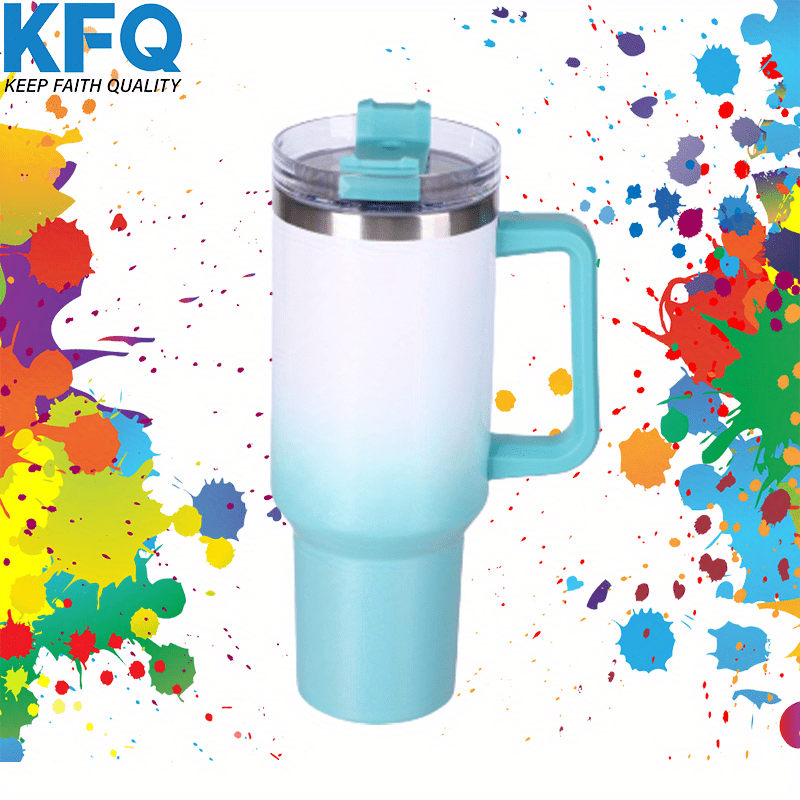 40oz Rainbow Stainless Steel Insulated Water Bottle with Handle & Straw Lid