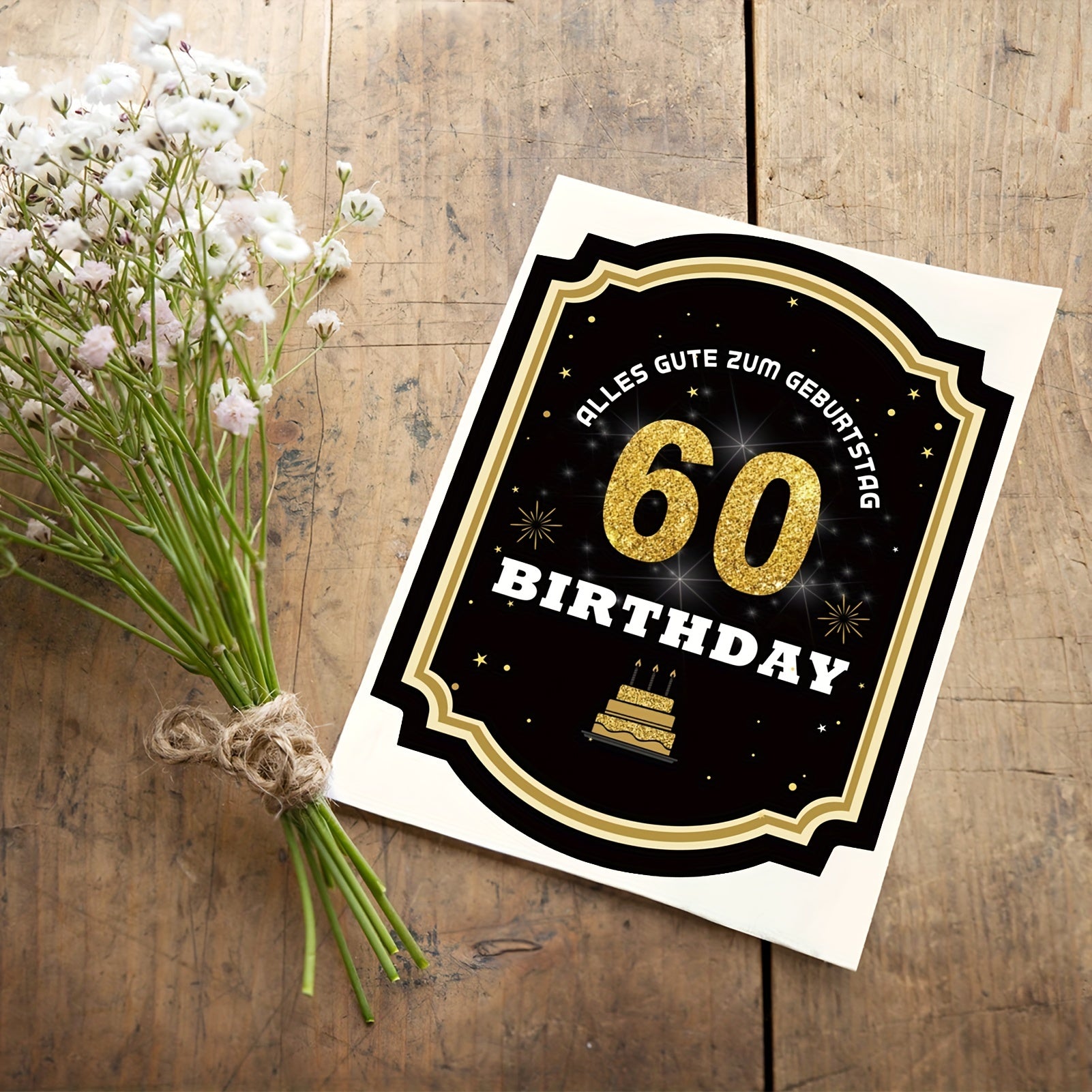 60th Birthday Bottle Labels Self Adhesive Sparkling Wine Happy Birthday Party