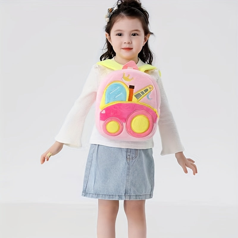 Excavator Dump Truck Style Plush Backpack for Kids
