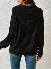 Solid Drawstring Kangaroo Pockets Hoodie Casual Long Sleeve Hoodie