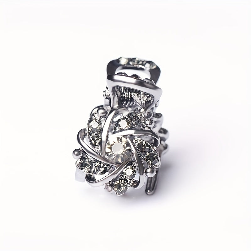 Vintage Rhinestone Hair Claw Small Hair Clip for Women