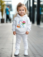 OERYUI Bunny Girl Print Outfits 2pcs Girls Hoodies Jogger Pants Set