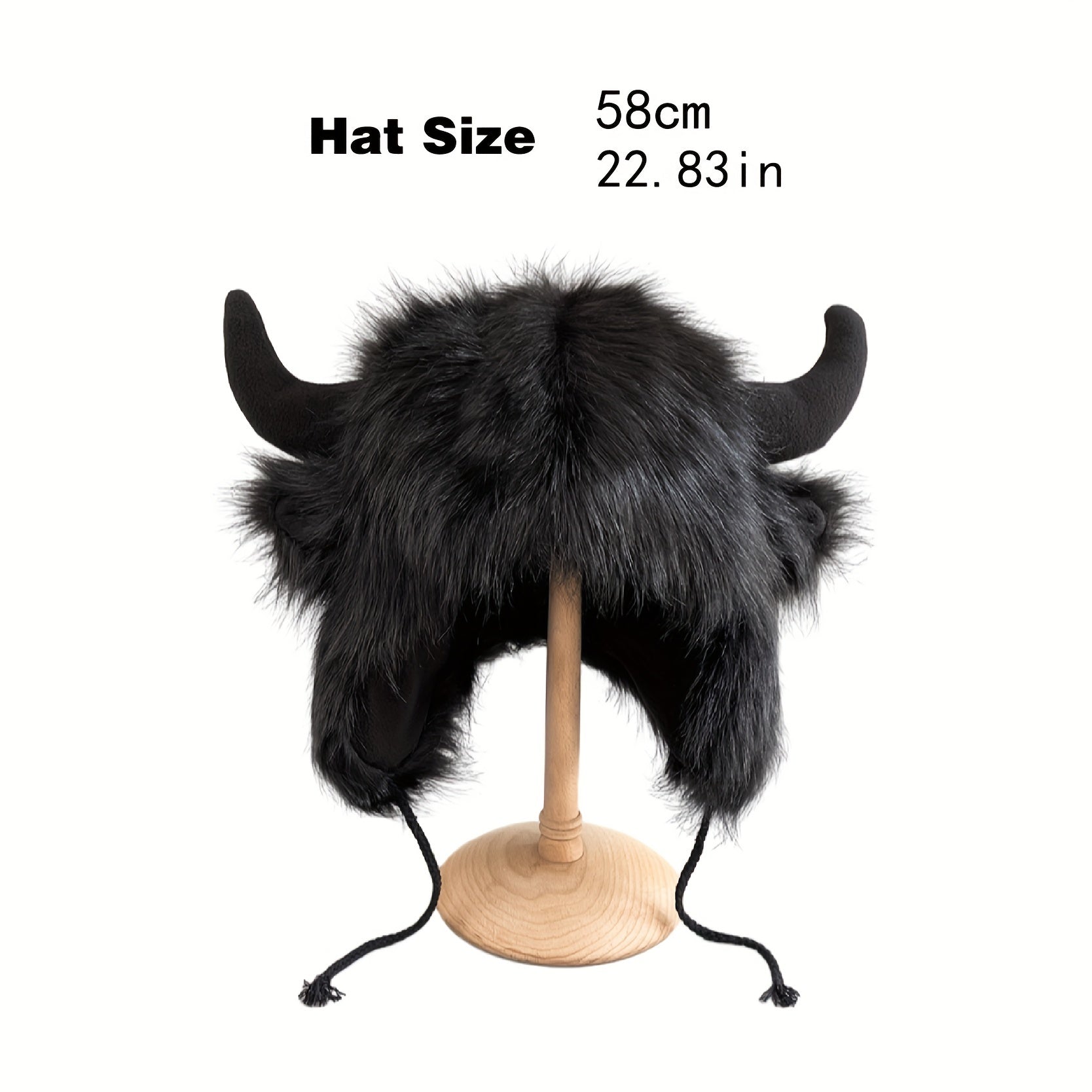 Men's Windproof Cow Horn Cap Winter Ear Protection