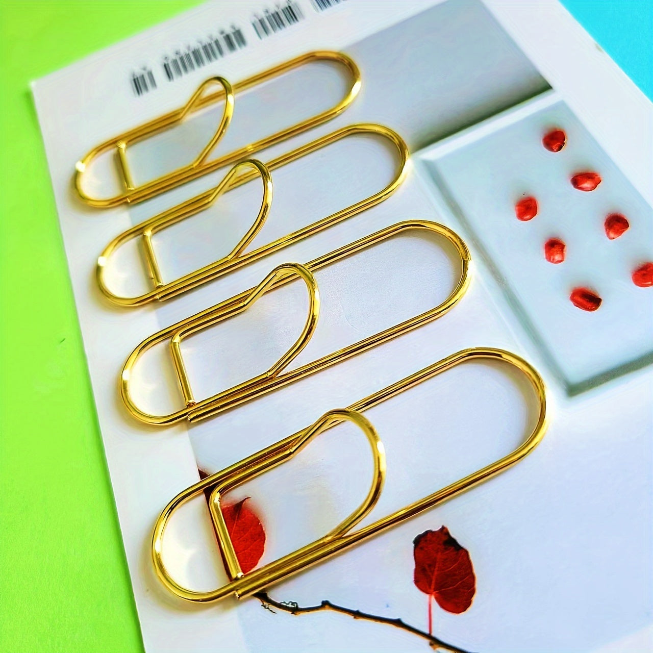 4pcs Metal Pen Clips Bookmark for Notebooks Paper Clip Stationery Tool