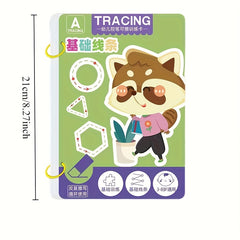 AOUDAI 34 Pg Reusable Workbook w/ Pens Eraser Numbers Letters Shapes