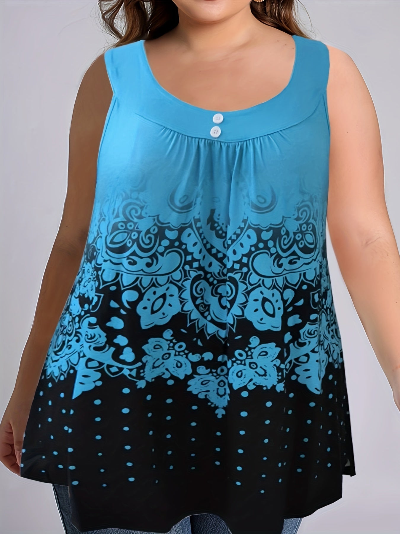  Dot & Tribal Print Tank Top